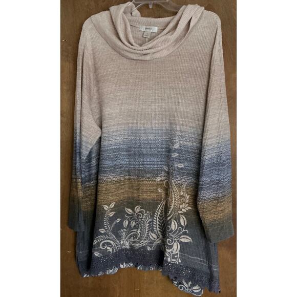 CJ Banks Woman Long Sleeve Pullover Top Tunic Turtleneck 2X - Picture 1 of 8